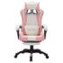 vidaXL Racing Chair with RGB LED Lights Pink and White Faux Leather - Image 4