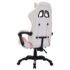 vidaXL Racing Chair with RGB LED Lights Pink and White Faux Leather - Image 6