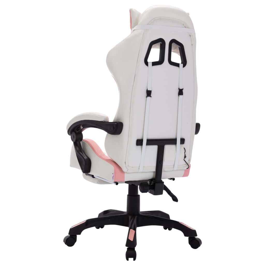 8720286224793_g_en_hd_5 vidaXL Racing Chair with RGB LED Lights Pink and White Faux Leather - Image 6