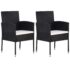 vidaXL 3 Piece Garden Dining Set Poly Rattan Black - Image 3