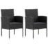 vidaXL 3 Piece Garden Dining Set Poly Rattan Black - Image 3