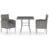 vidaXL 3 Piece Garden Dining Set Poly Rattan Anthracite - Image 2