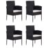 vidaXL 5 Piece Garden Dining Set Poly Rattan Black - Image 3