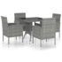 vidaXL 5 Piece Garden Dining Set Poly Rattan Anthracite - Image 2