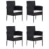 vidaXL 5 Piece Garden Dining Set Poly Rattan Black - Image 4