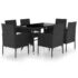 vidaXL 7 Piece Garden Dining Set Poly Rattan Black - Image 2