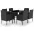 vidaXL 7 Piece Garden Dining Set Poly Rattan Black - Image 2