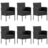 vidaXL 7 Piece Garden Dining Set Poly Rattan Black - Image 4