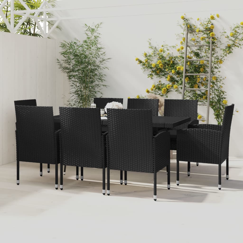 8720286225622_m_en_hd_1 vidaXL 9 Piece Garden Dining Set Poly Rattan Black - Image 1