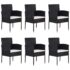 vidaXL 7 Piece Garden Dining Set Poly Rattan Black - Image 3