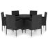 vidaXL 7 Piece Garden Dining Set Poly Rattan Black - Image 2