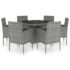 vidaXL 7 Piece Garden Dining Set Poly Rattan Anthracite & Grey - Image 2