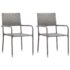 vidaXL 3 Piece Garden Dining Set Poly Rattan Anthracite & Grey - Image 3