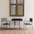 vidaXL 3 Piece Garden Dining Set Poly Rattan Anthracite & Grey