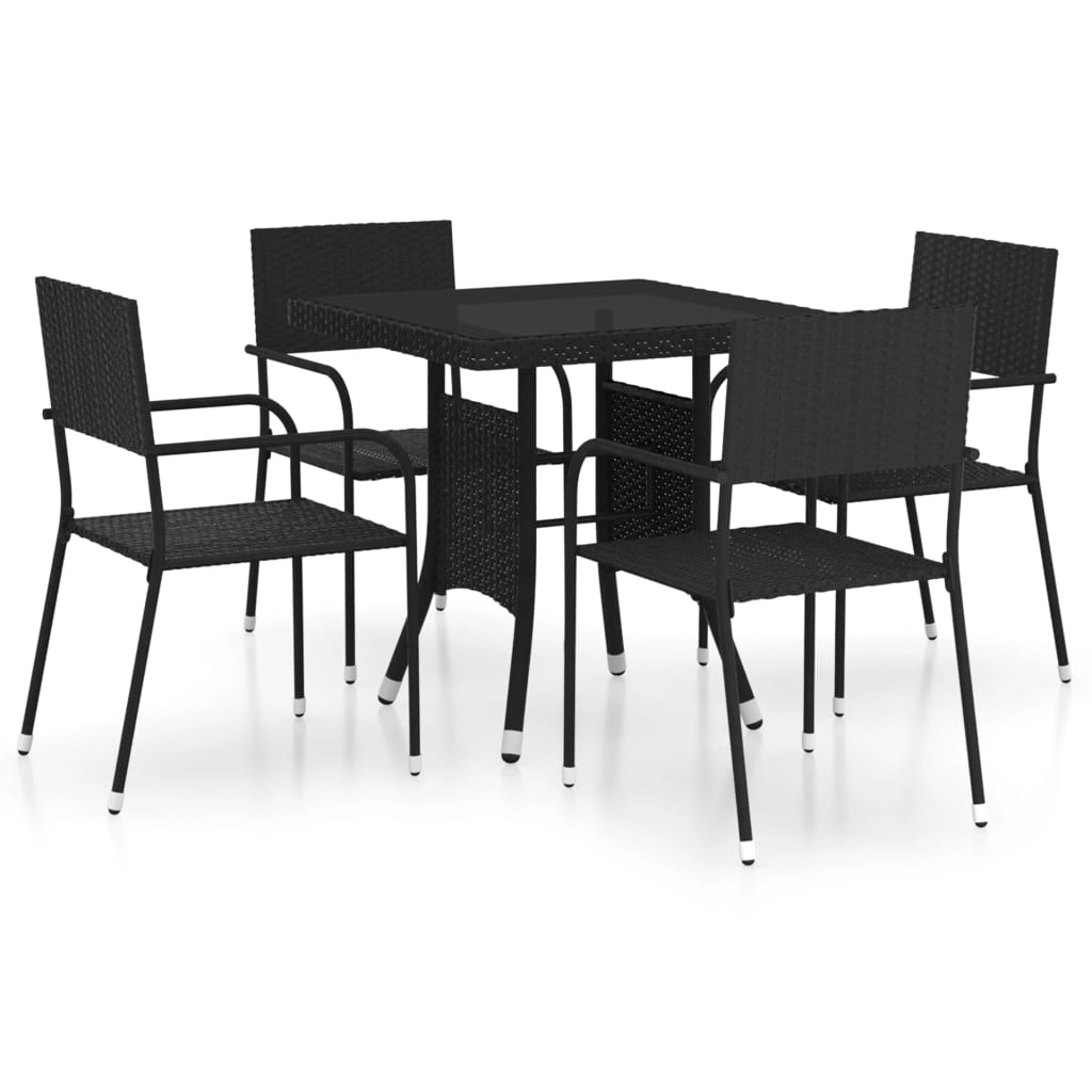 8720286225783_a_en_hd_1 vidaXL 5 Piece Garden Dining Set Poly Rattan Black - Image 2