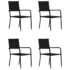 vidaXL 5 Piece Garden Dining Set Poly Rattan Black - Image 3
