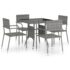 vidaXL 5 Piece Garden Dining Set Poly Rattan Grey - Image 2