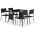 vidaXL 5 Piece Garden Dining Set Poly Rattan Black - Image 2