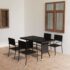 vidaXL 5 Piece Garden Dining Set Poly Rattan Black