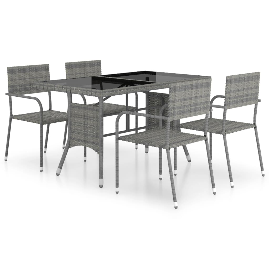 8720286225813_a_en_hd_1 vidaXL 5 Piece Garden Dining Set Poly Rattan Anthracite & Grey - Image 2