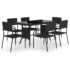 vidaXL 7 Piece Garden Dining Set Poly Rattan Black - Image 2