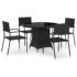 vidaXL 5 Piece Garden Dining Set Poly Rattan Black - Image 2