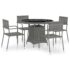 vidaXL 5 Piece Garden Dining Set Poly Rattan Anthracite & Grey - Image 2
