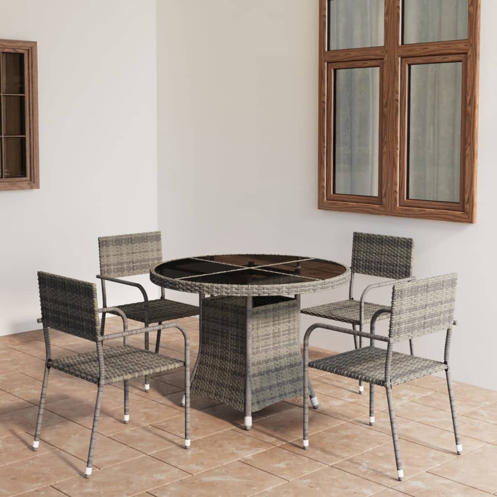 8720286225899_m_en_hd_1 vidaXL 5 Piece Garden Dining Set Poly Rattan Anthracite & Grey - Image 1