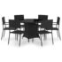 vidaXL 7 Piece Garden Dining Set Poly Rattan Black - Image 2