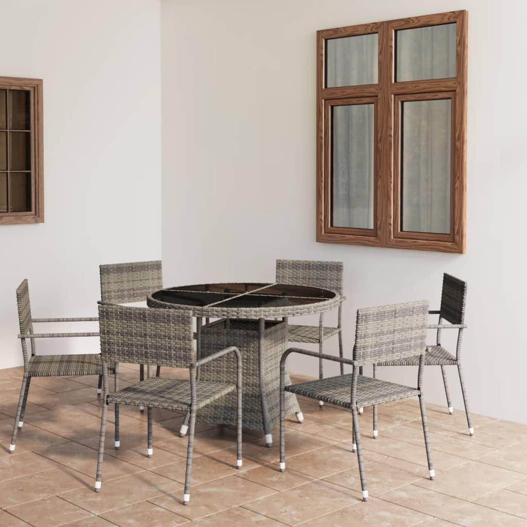 8720286225912_m_en_hd_1 vidaXL 7 Piece Garden Dining Set Poly Rattan Anthracite & Grey - Image 1