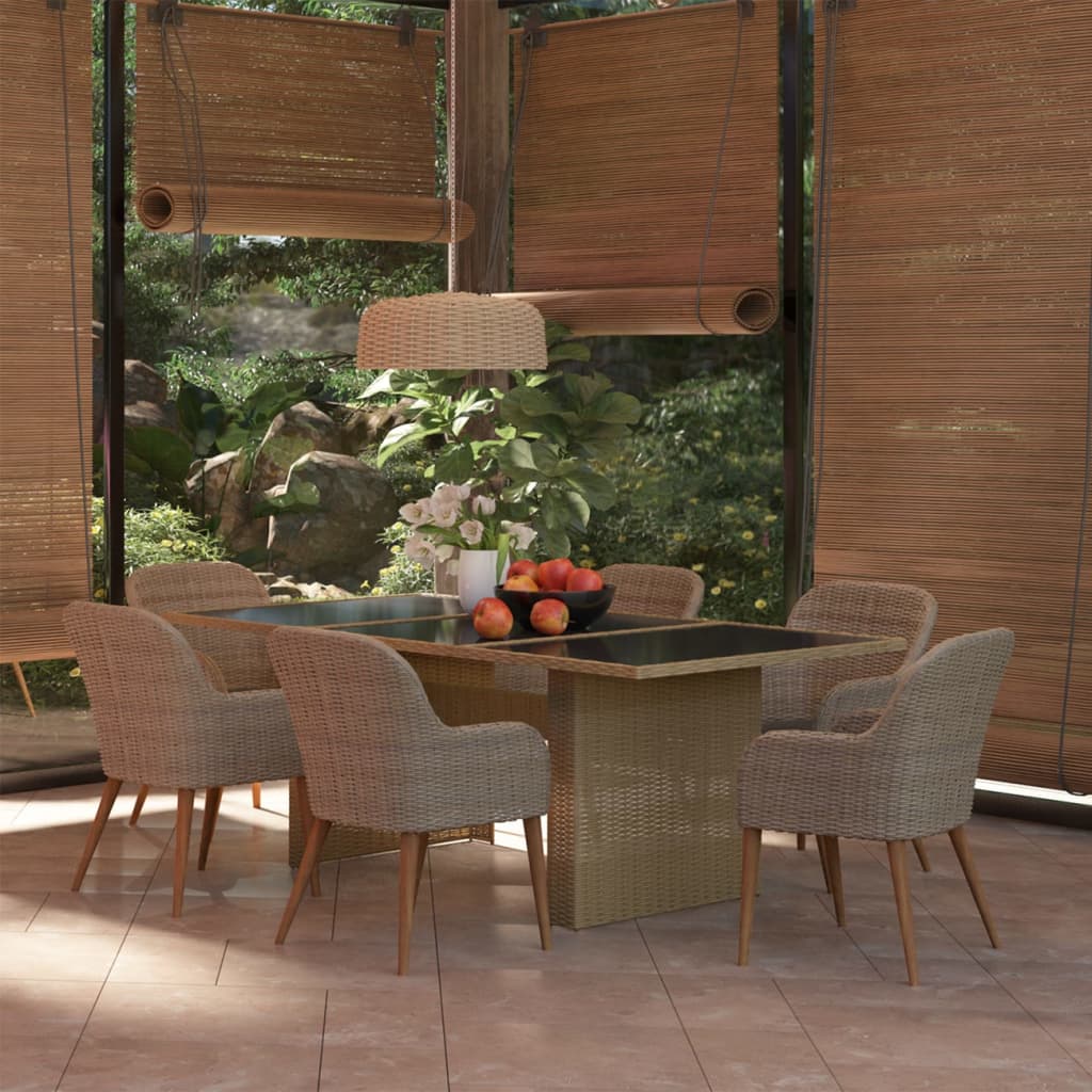 8720286226193_m_en_hd_1 vidaXL 7 Piece Garden Dining Set Poly Rattan Brown - Image 1
