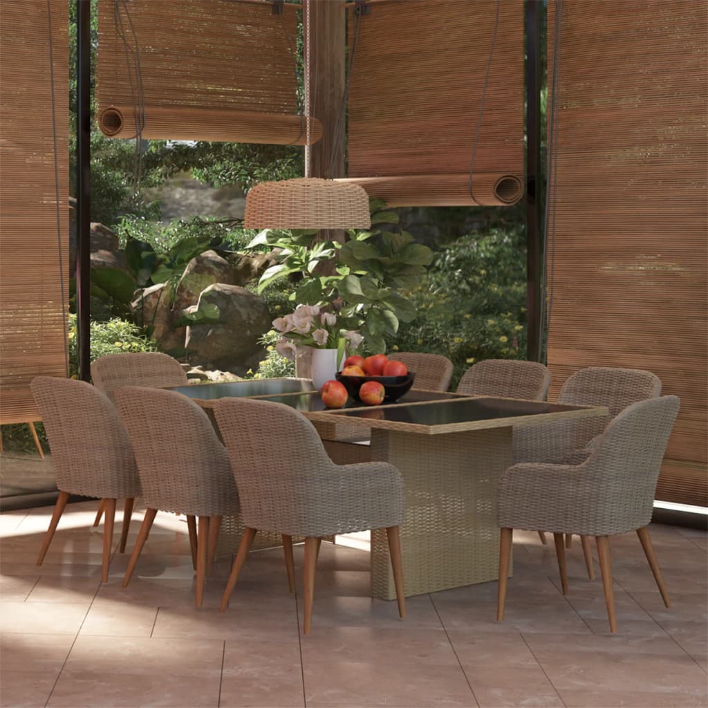 8720286226223_m_en_hd_1 vidaXL 9 Piece Garden Dining Set Poly Rattan Brown - Image 1
