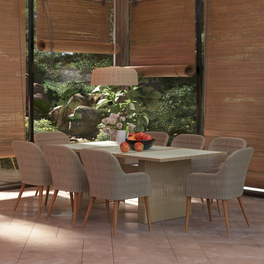 8720286226230_m_en_hd_1 vidaXL 9 Piece Garden Dining Set Poly Rattan Brown - Image 1