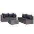 vidaXL 8 Piece Garden Lounge Set with Cushions Poly Rattan Grey - Image 4