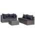 vidaXL 9 Piece Garden Lounge Set with Cushions Poly Rattan Grey - Image 4