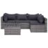 vidaXL 9 Piece Garden Lounge Set with Cushions Poly Rattan Grey - Image 7