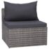 vidaXL 9 Piece Garden Lounge Set with Cushions Poly Rattan Grey - Image 9