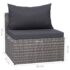 vidaXL 9 Piece Garden Lounge Set with Cushions Poly Rattan Grey - Image 11