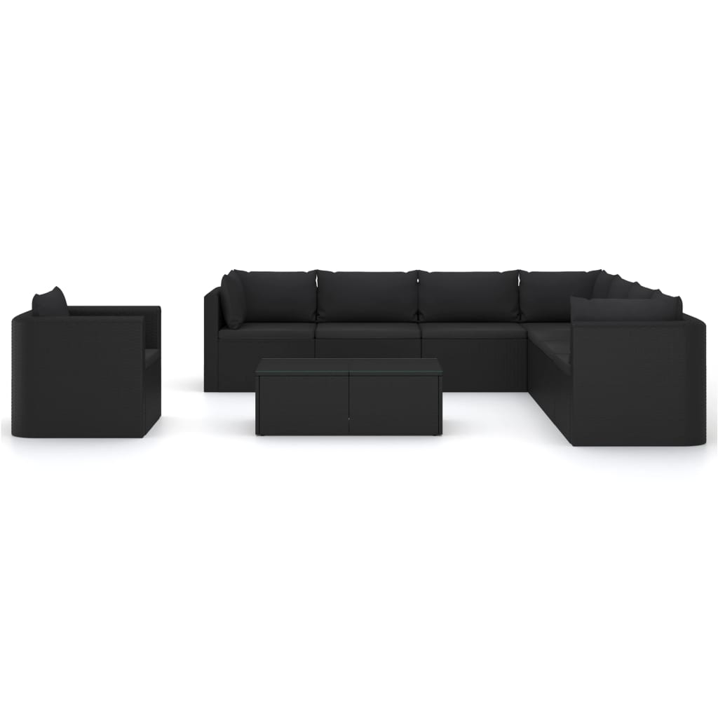 8720286226322_g_en_hd_1 vidaXL 10 Piece Garden Lounge Set with Cushions Poly Rattan Black - Image 3
