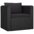 vidaXL 10 Piece Garden Lounge Set with Cushions Poly Rattan Black - Image 4