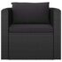 vidaXL 10 Piece Garden Lounge Set with Cushions Poly Rattan Black - Image 5
