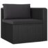 vidaXL 11 Piece Garden Lounge Set with Cushions Poly Rattan Black - Image 5