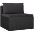 vidaXL 11 Piece Garden Lounge Set with Cushions Poly Rattan Black - Image 6