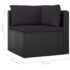 vidaXL 11 Piece Garden Lounge Set with Cushions Poly Rattan Black - Image 10