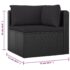 vidaXL 9 Piece Garden Lounge Set with Cushions Poly Rattan Black - Image 9