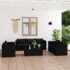 vidaXL 9 Piece Garden Lounge Set with Cushions Poly Rattan Black