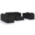 vidaXL 10 Piece Garden Lounge Set with Cushions Poly Rattan Black - Image 2