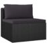 vidaXL 10 Piece Garden Lounge Set with Cushions Poly Rattan Black - Image 4