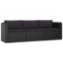 vidaXL 10 Piece Garden Lounge Set with Cushions Poly Rattan Black - Image 5