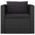 vidaXL 7 Piece Garden Lounge Set with Cushions Poly Rattan Black - Image 7